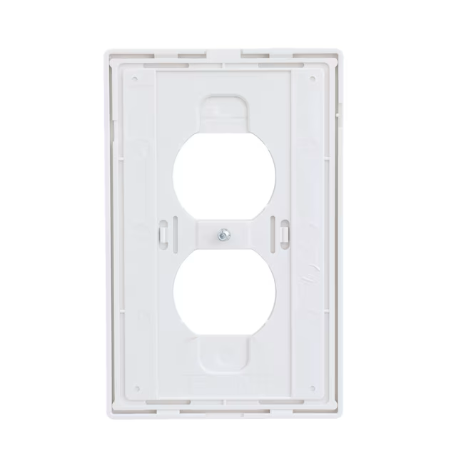 Eaton 1-Gang Midsize White Polycarbonate Indoor Duplex Wall Plate