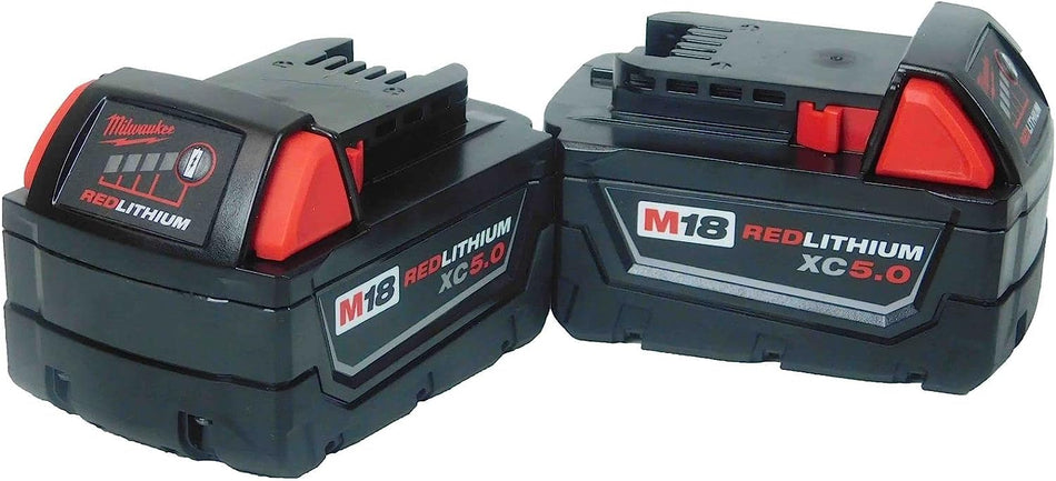 Milwaukee M18 REDLITHIUM XC 5 Ah Lithium-Ion Extended Capacity Battery (2-Pack)