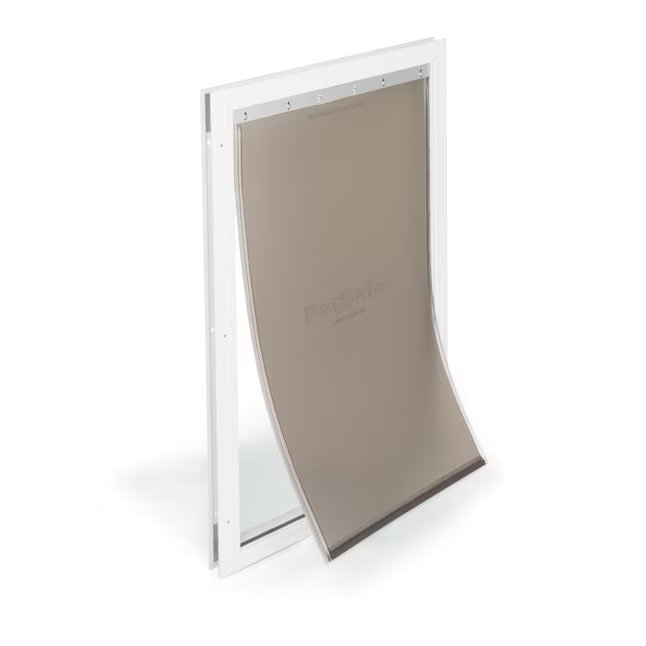 PetSafe Puerta extra grande para perros y gatos de aluminio blanco de 16-1/8 x 27-1/2 pulgadas para puerta de entrada