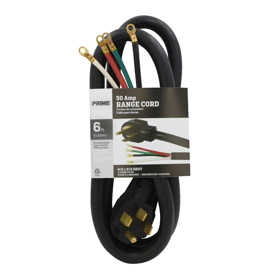 PRIME 50 Amp 6 ft. 4 Wire 120/250V Range Cord