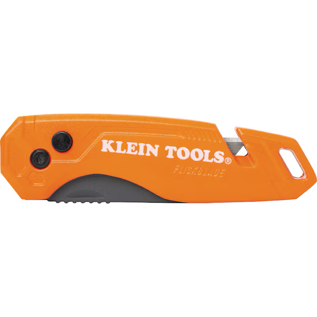 Navaja multiusos plegable de 6 hojas Flickblade de 3/4 in de Klein Tools con almacenamiento de hojas en la herramienta