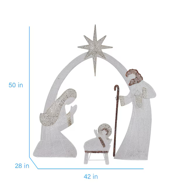 Holiday Living 4-ft LED Holy Family Nativity 4-piece Set Decoration