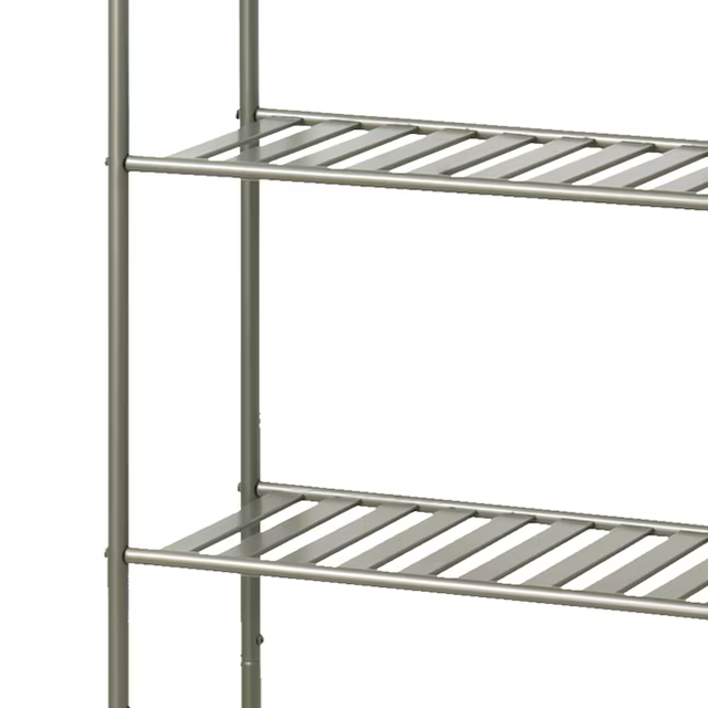 Style Selections 22.8-in x 61-in x 8.88-in Satin Nickel 3-Shelf Over-the-Toilet Storage