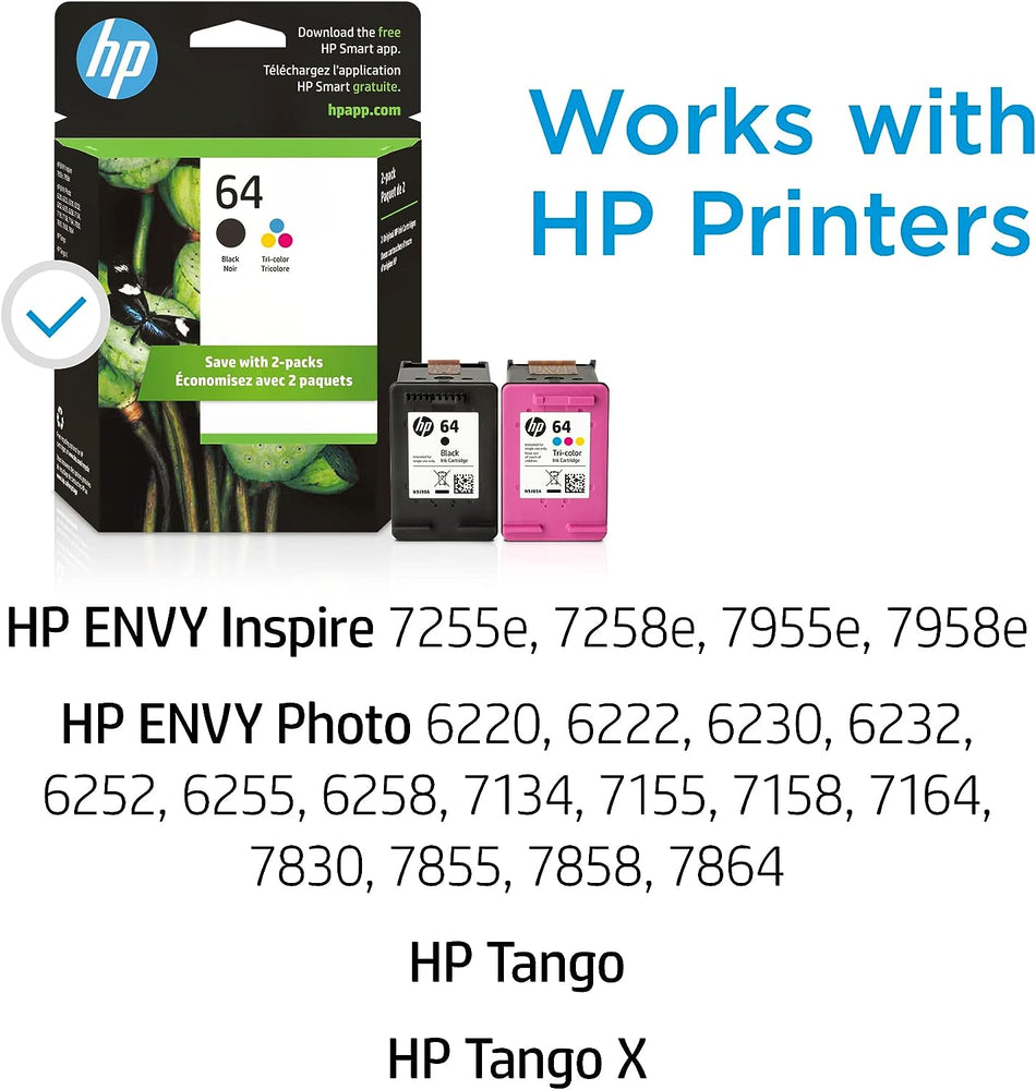 HP 64 Tintenpatronen Schwarz/Dreifarbig (2er-Pack) 