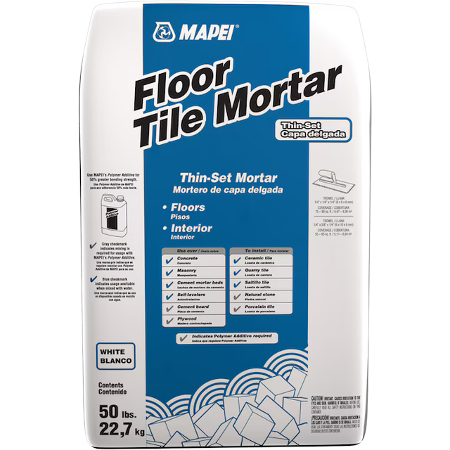 MAPEI Floor Tile White Thinset Tile Mortar (50-lb)