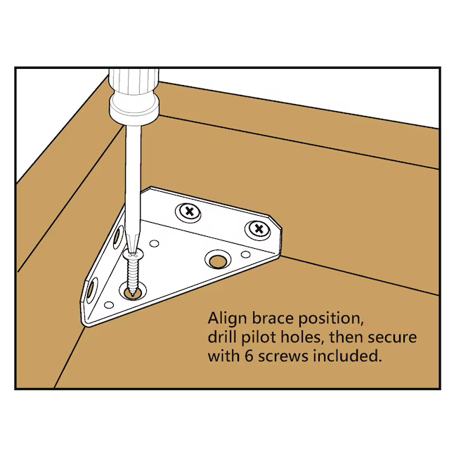 RELIABILT 4-in x 0.875-in x 4-in-Gauge Zinc Steel Corner Brace (2-Pack)