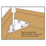 RELIABILT 4-in x 0.875-in x 4-in-Gauge Zinc Steel Corner Brace (2-Pack)