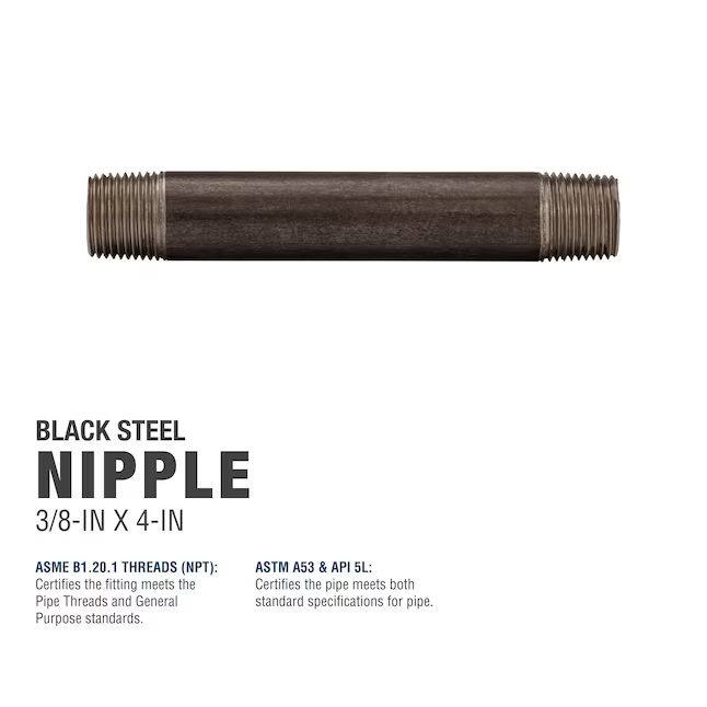 RELIABILT 3/8-in x 4-in Black Nipple