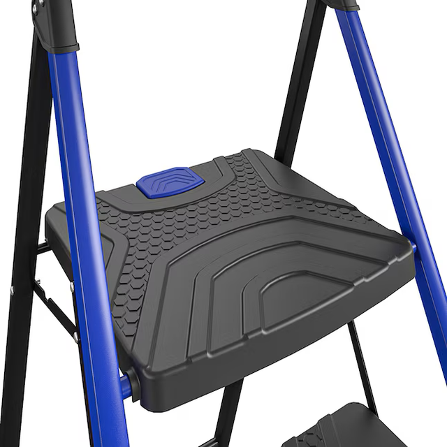 Kobalt 3-Step 300-lb Capacity Black Steel Foldable Step Stool