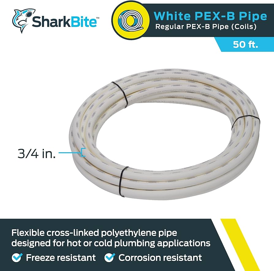 SharkBite Tubo Pex-B blanco de 3/4 pulg. - Bobina de 50 pies