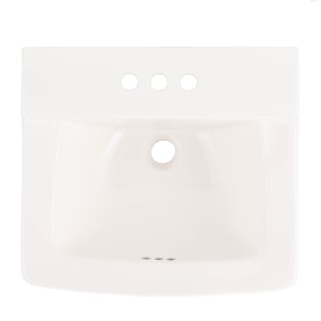 Project Source White Wall-mount Square Traditional Bathroom Sink (19.09-in x 17.32-in)