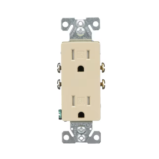 Eaton 15-Amp 125-volt Tamper Resistant Residential Decorator Outlet, Ivory