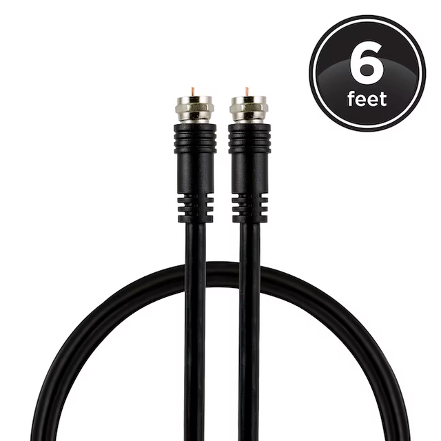 Cable coaxial Utilitech Rg6 negro de 6 pies