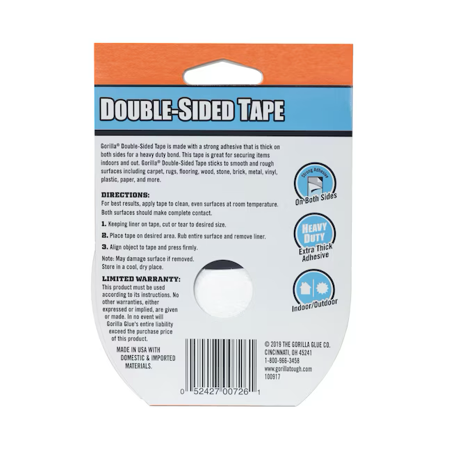 Gorilla 1.41-in x 8 Yard(s) Double-Sided Tape