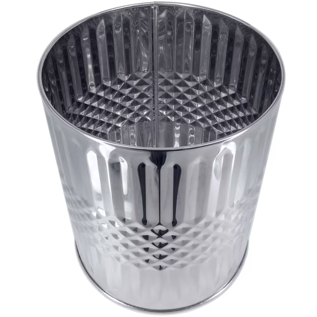 allen + roth Moira Chrome Stainless Steel Wastebasket