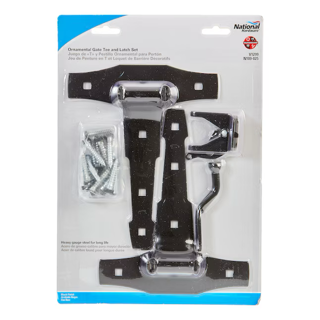 National Hardware 8-in Black Gate Hardware Kit