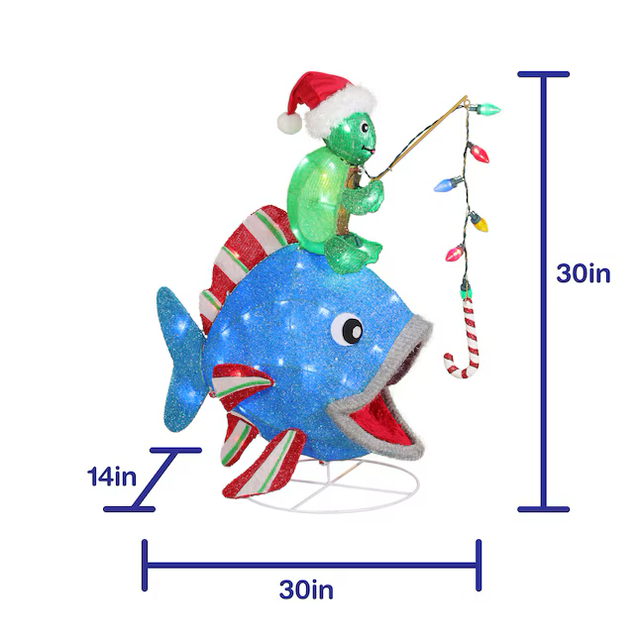 Holiday Living 2.5-ft LED Fishing Turtle Decoration