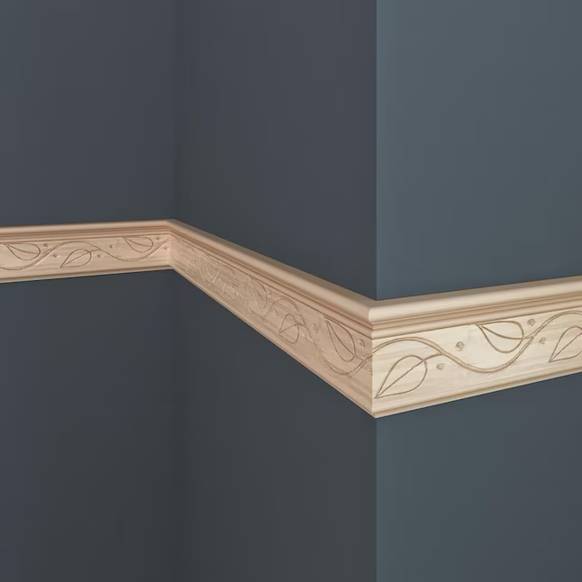 Ornamental Mouldings 2-1/2-in x 8-ft White Hardwood Unfinished Wood Chair Rail Moulding