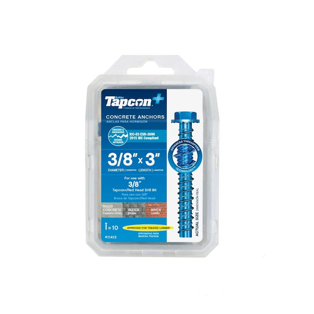 Tapcon 3/8-in x 3-in Concrete Anchors (10-Pack)