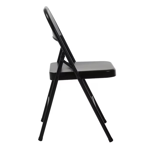 Cosco Black Standard Folding Chair with Solid Seat (Indoor or Outdoor)