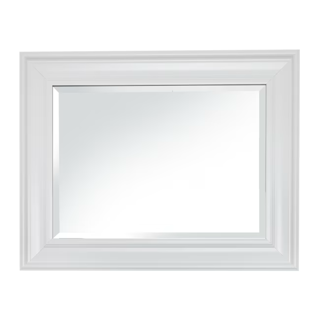 Style Selections Espejo de pared biselado blanco de 21,5 pulgadas de ancho x 27,5 pulgadas de alto