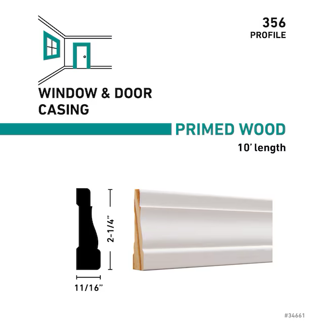 RELIABILT 11/16-in x 2-1/4-in x 10-ft Primed Pine 356 Casing