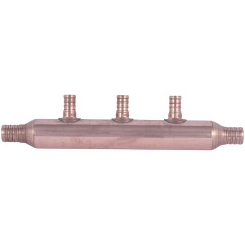 SharkBite 3/4 in. x 1/2 in. PEX-B Crimp Copper 3-Port Open Manifold