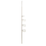 Style Selections Satin Nickel Steel 4-Shelf Tension Pole Freestanding Shower Caddy 10.5-in x 8.5-in x 66-in