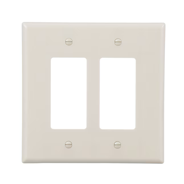 Eaton 2-Gang Jumbo Size Light Almond Plastic Indoor Decorator Wall Plate