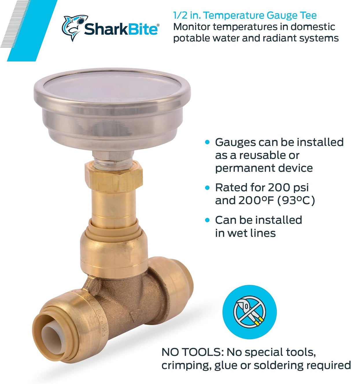 SharkBite Temperature Gauge Tee (1/2 in.)