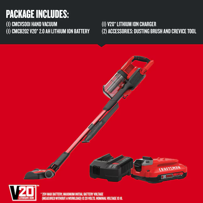 CRAFTSMAN V20 20 Volt Cordless Pet Stick Vacuum