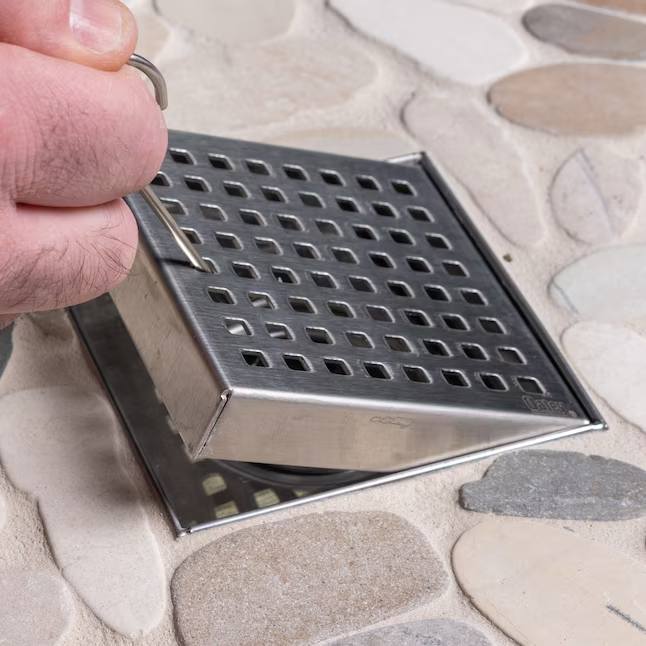 Oatey Vivante 4-in Stainless Steel Square Shower Drain with Square Pattern