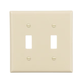 Eaton - Placa de pared para interior de plástico color marfil, tamaño estándar, 2 unidades