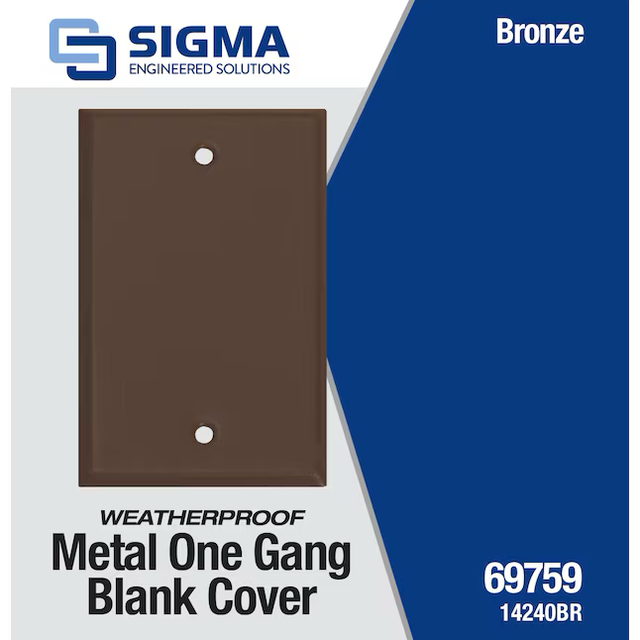 Sigma Engineered Solutions 1-Gang Rectangle Bronze Metal Weatherproof Electrical Box Cover