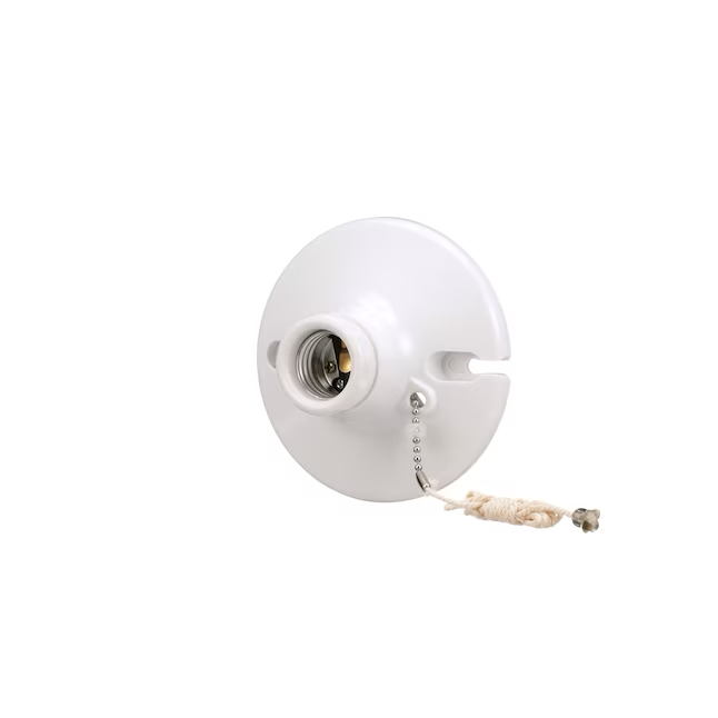 Eaton 660-Watt Plastic Pull Chain Ceiling Socket, White