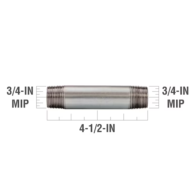 Boquilla galvanizada RELIABILT de 3/4" x 4-1/2"