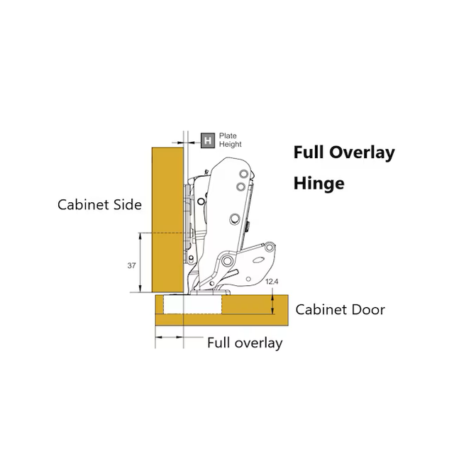 RELIABILT 160-Degree Full Overlay Concealed Soft Close Nickel Plated Cabinet Hinge, 1 Pair (2-Pieces)