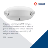 Lithonia Lighting Quantum Luz de emergencia cableada blanca LED de 0,36 vatios, 120/277 voltios