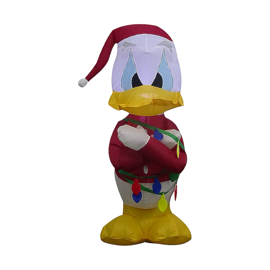 Inflable navideño con luz LED de 3,5 pies de Disney en forma de pato Donald