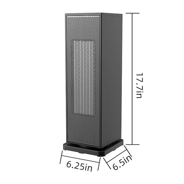 Utilitech Up to 1500-Watt Ceramic Tower Indoor Electric Space Heater with Thermostat