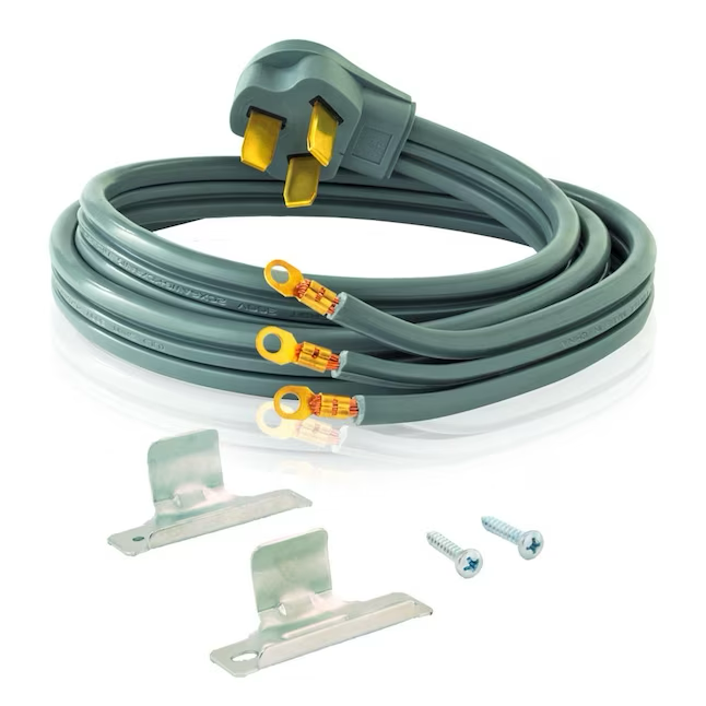 Cable de alimentación para electrodomésticos Eastman de 4 pies y 3 clavijas, color gris