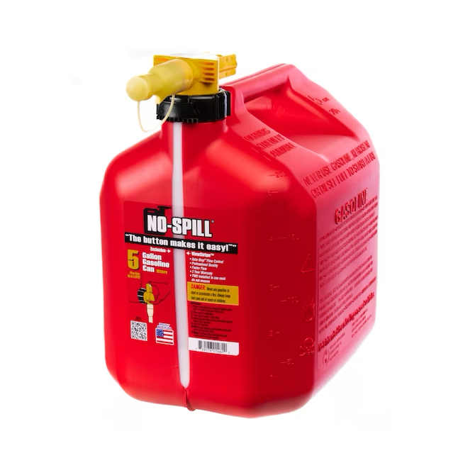 No Spill 5-Gallons Plastic Gasoline Can