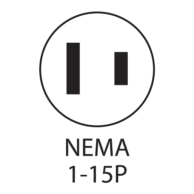 Hubbell 15-Amp 125-Volt NEMA 1-15p 2-wire Light-duty Straight Plug, White