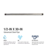 Southland 1/2-in x 30-in Galvanized Pipe