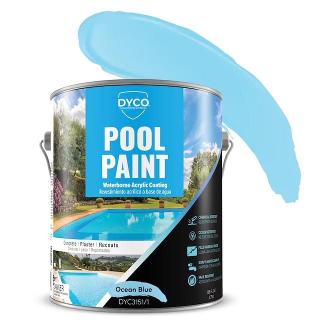 Dyco Paints Poolfarbe, halbglänzende Acrylbeschichtung, Poolfarbe auf Wasserbasis (1 Gallone)