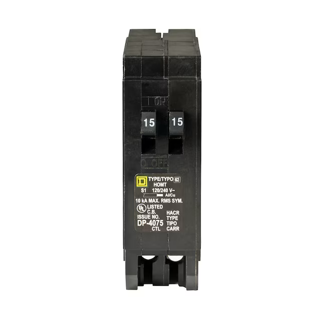 Square D Homeline 15-amp/15-amp 1-Pole Tandem Circuit Breaker