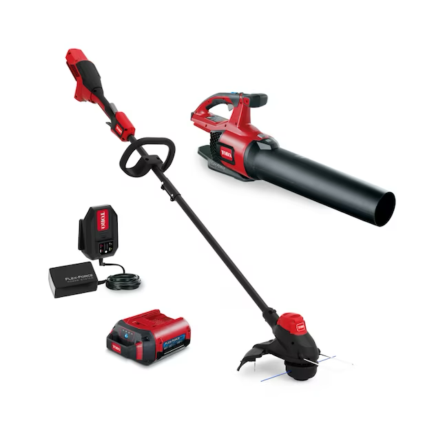 Kit combinado de cortadora de hilo y soplador de hojas con batería inalámbrica Toro Flex-Force de 60 voltios máx. (batería y cargador incluidos)