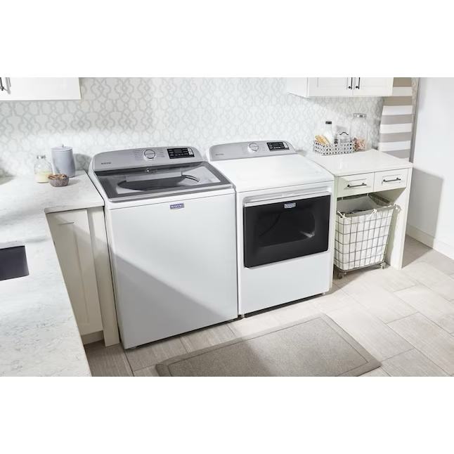 Maytag Smart Capable 4.7-cu ft High Efficiency Agitator Smart Top-Load Washer (White)