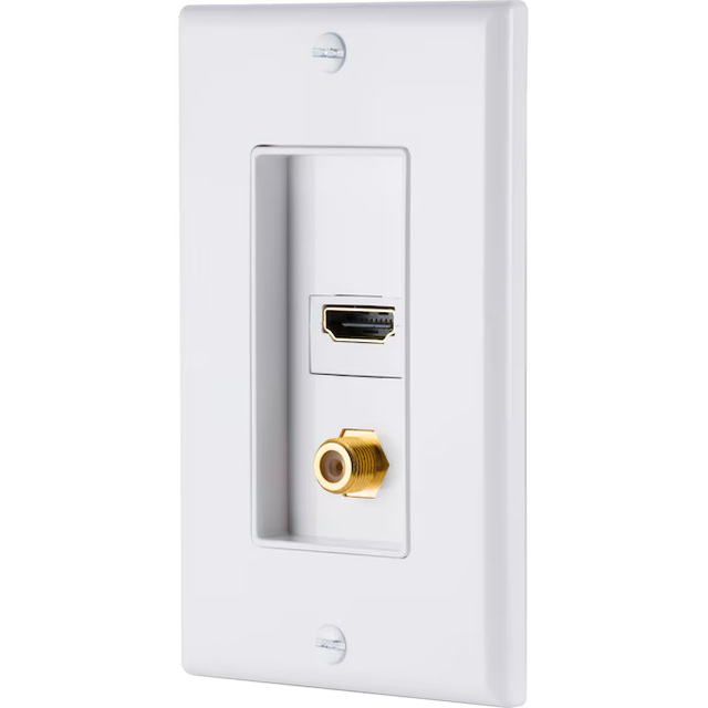 Placa de pared dúplex de plástico blanco de tamaño mediano para interiores de 2 unidades de Utilitech