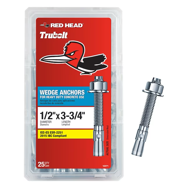 Red Head 1/2-in x 3-3/4-in Concrete Wedge Anchors (25-Pack)